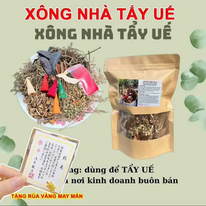 [TẶNG RÙA VÀNG MAY MẮN]  Gói Thảo Dược Xông Nhà Tẩy Uế , Hút Năng Lượng Tốt, Hoàn Toàn Từ Thảo Mộc, CÓ KÈM HƯỚNG DẪN 1