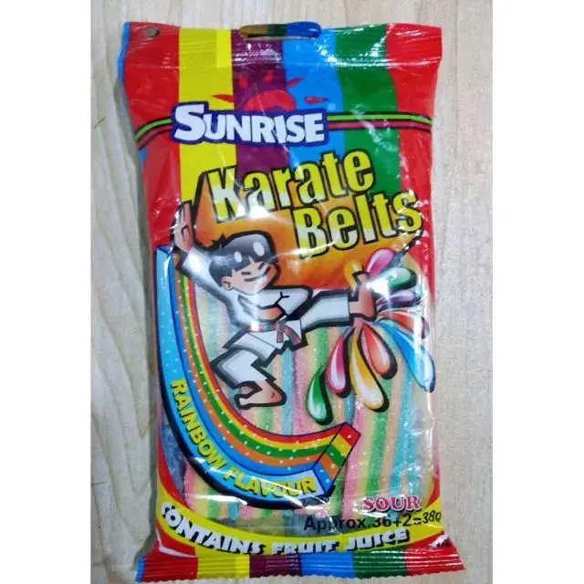 Rainbow belt and strawberry ( gummy candy or cabdies ) karate belt kid ...