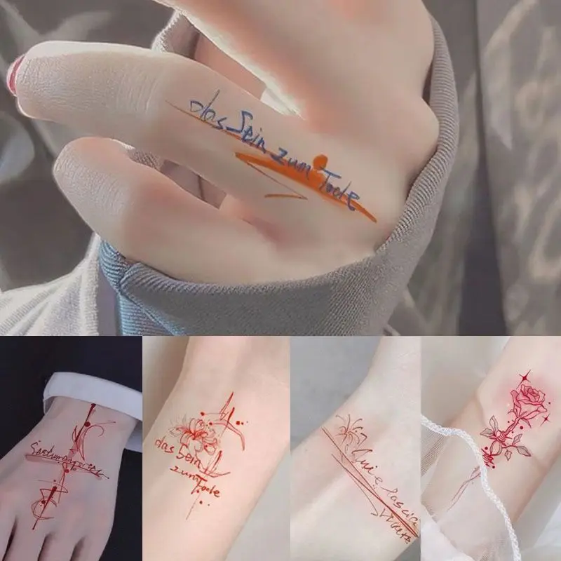 Nhãn dán hình xăm màu Đức Born to Die Không thấm nước Phong cách Ins Cô gái nóng bỏng Ngọt ngào Ngầu Cặp đôi học sinh Cổ tay Ngón tay dính Mỹ Phẩm Trang Điểm