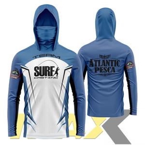 ชุดตกปลาและเสื้อป้องกันแสงแดด, เสื้อตกปลาแขนยาวมีฮู้ดพร้อมหน้ากากป้องกันใบหน้า ปรับแต่งชื่อฟรี ใส่สบาย ระบายอากาศได้ดี ป้องกันรังสียูวี ยากันยุง เหมาะสำหรับกิจกรรมกลางแจ้ง