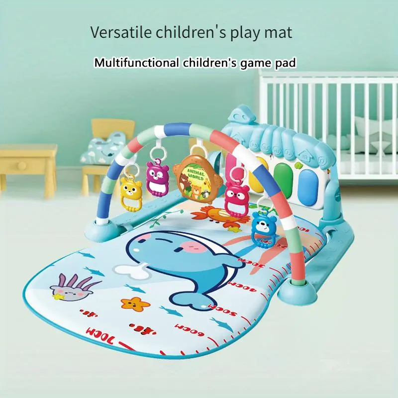 Baby Play Foot Piano Mat, 1 Piece Multifunctional Piano Fitness Rack with Hanging Rattle Toy, Interactive Educational Fun Toy, Birthday Gift for Boys & Girls