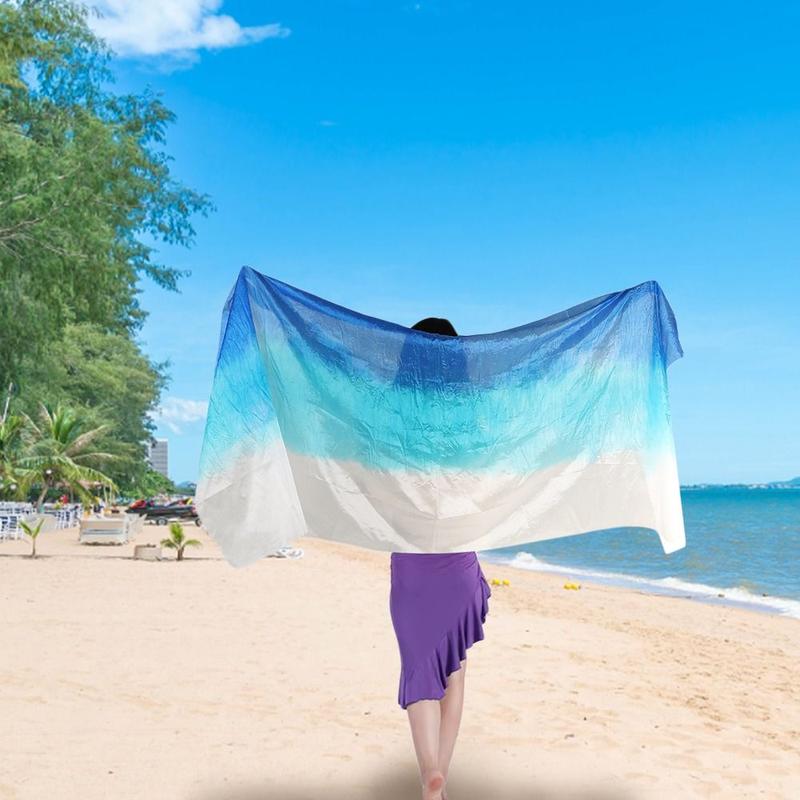 Fashion Gradient Color Belly Dance Veils Light Texture Long Latin Belly Dance Shawls Dancing Scarf 5