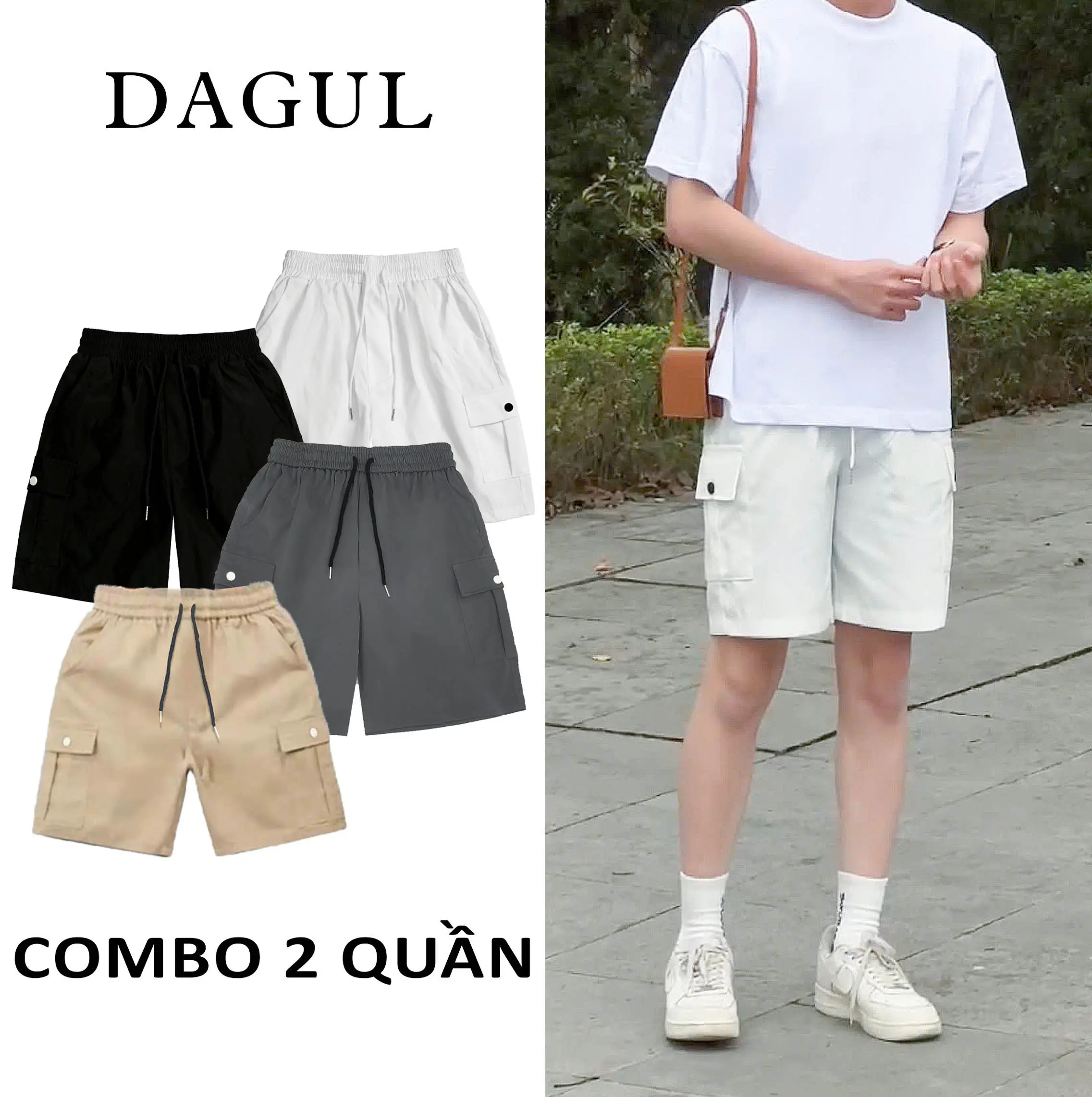 (M-25) Quần short  kaki dù TÚI Hộp DAGUL nam & nữ mặc thoáng mát Menswear Baggy