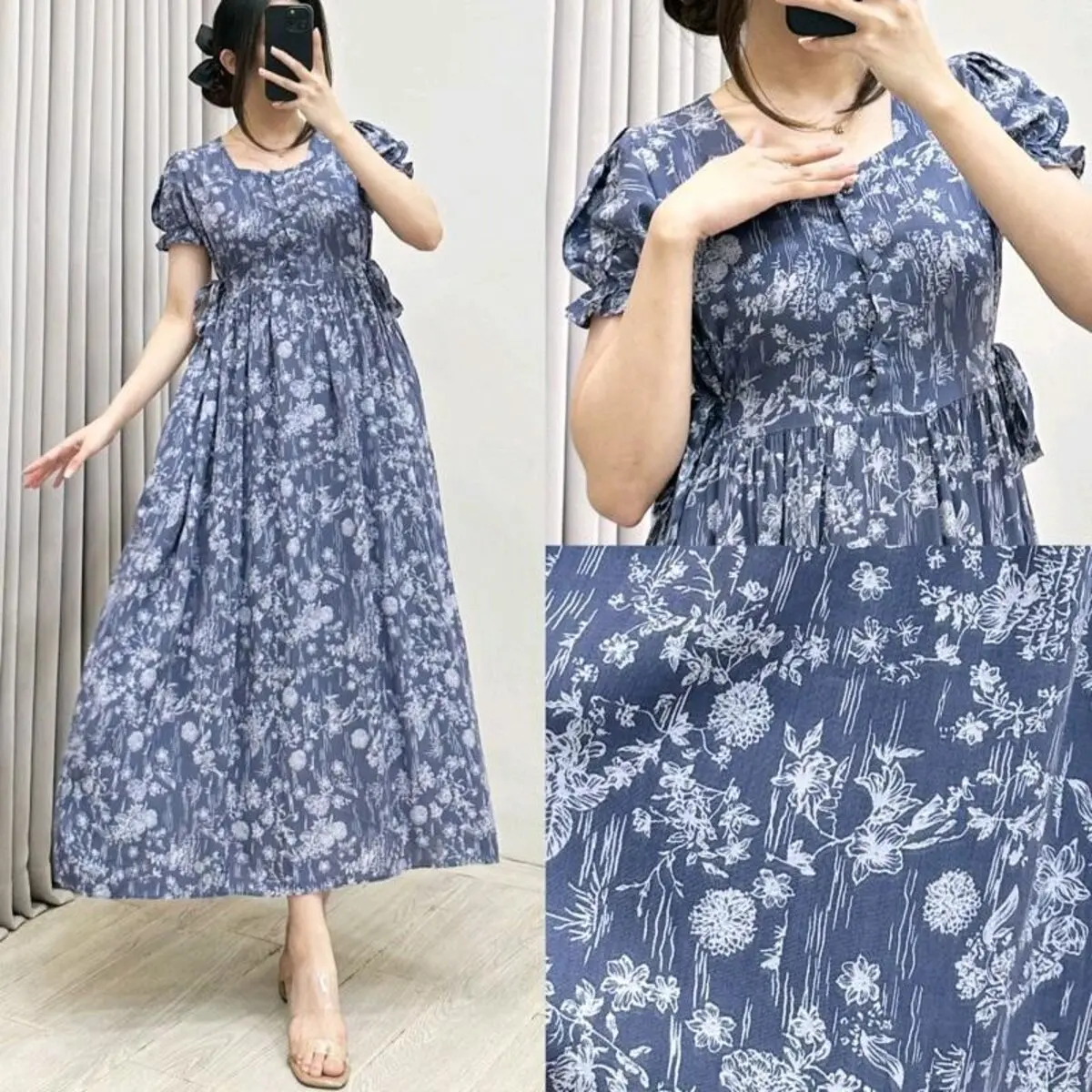Dress wanita kekinian motif cantik SORA home dress katun rayon premium bumil busui friendly Nyaman