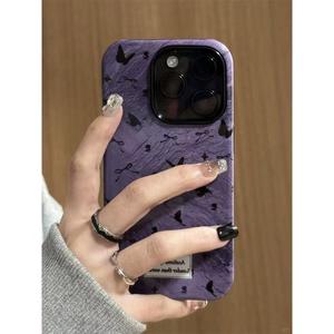Purple Black Butterfly  16Promax Phone Case 15 Silicone 14plus Jelly Case 13 casual xr