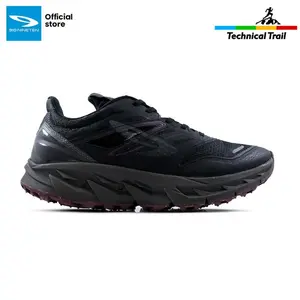 910 Nineten Yuza Evo Sepatu Trail running - Hitam/Burgundy/Abu Lari Outdoor - 37