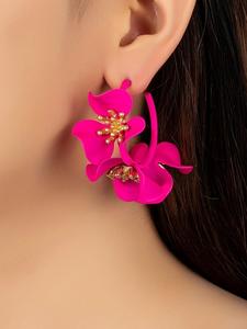 Fashion Flower Design Earrings, Fashion Jewelry for Party, Daily Clothing Decor, Trendy All-match & Exquisite Jewelry for Birthday Gift