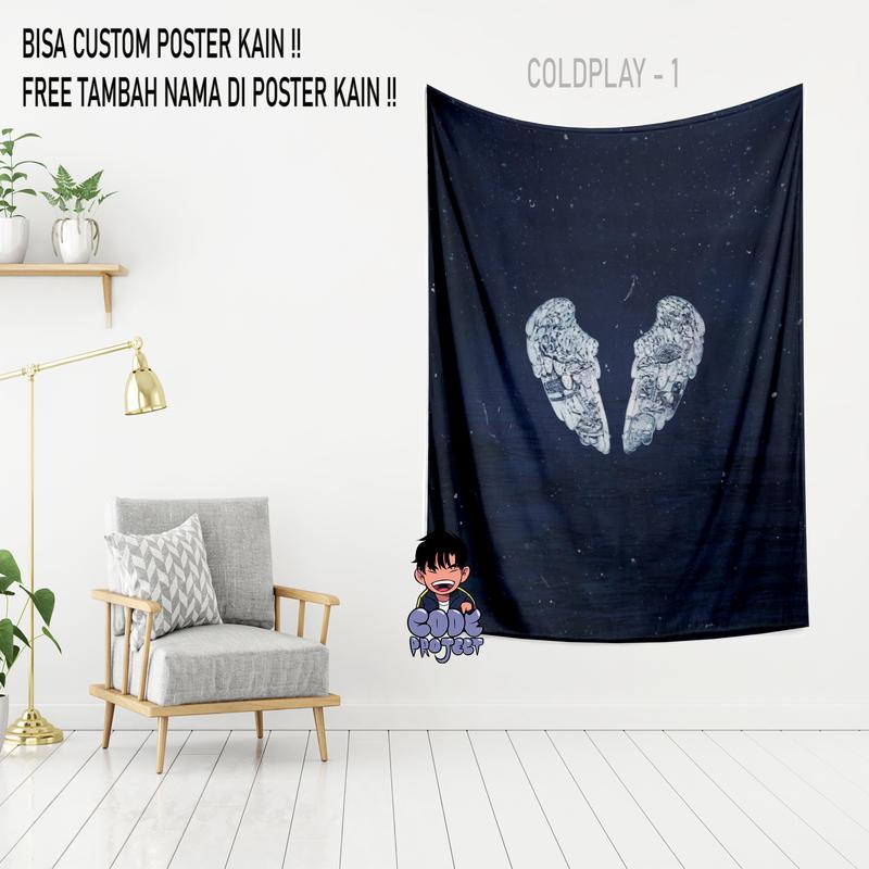 Product Introduction of COLDPLAY - poster kain coldplay - hiasan dinding - dekorasi dinding kamar coldplay - aksesoris dinding kamar - hiasan coldplay - Ukuran 90x140cm 14