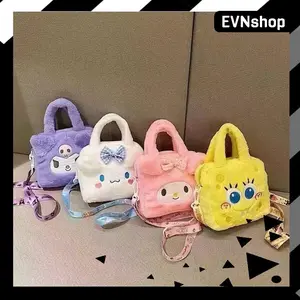 TAS BULU KARAKTER SANRIO KUROMI TAS TOTE BAG MOTIF BONEKA TAS SELEMPANG TOTE BAG SERUT MOTIF SANRIO