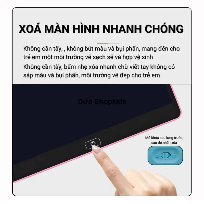 [16 Inch] Bảng Viết Tự Xóa 16 Inch Đa Sắc Bảng Vẽ Tự Xóa Thế Hệ Mới Thông Minh Bảng LCD Tự Xóa 12 inch, 13 inch, 16 Inch - Dừa Shopkids 5