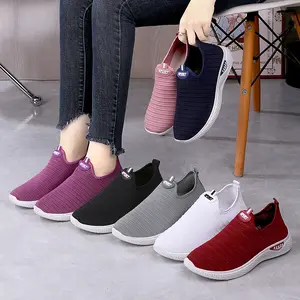 SEP104 (Tanpa Kotak) Sepatu Sneakers Wanita Motif Bunga 7Warna Simple Rajut Ringan