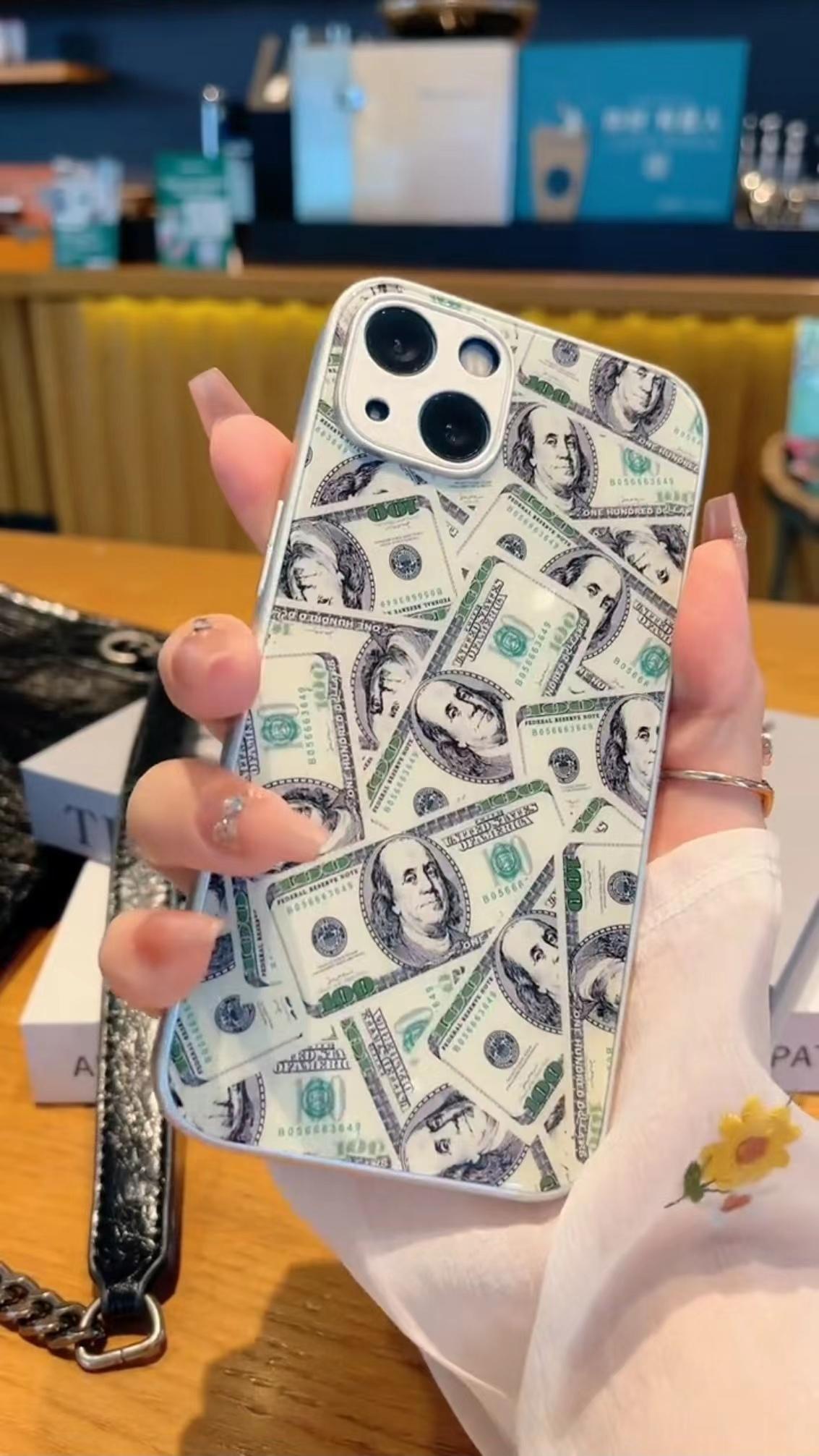 Phone Case for IP 15 Pro max,IP 15plus, 14, 13, 12, 11Fashionable, non-yellowing, drop-proof, metal-painted glass, silver casing  for i̇phone xr aesthetic  mewah elegan cewek Cover Hardcase