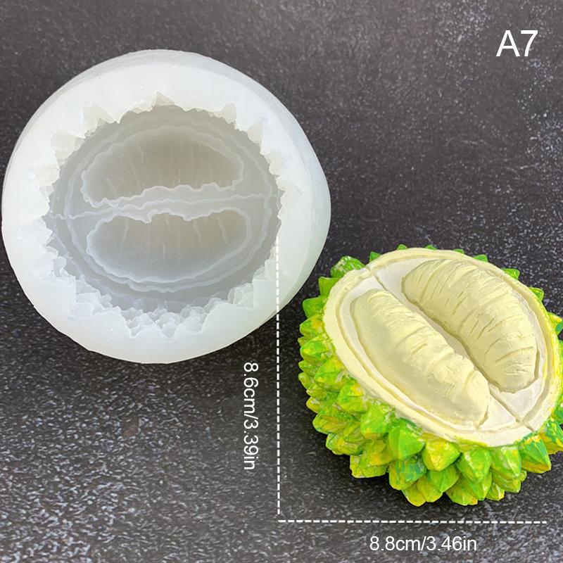 Product Introduction of [HOU]3D Fruit Banana Pineapple Corn Mango Durian Ice Cream Silicone Mold Fondant Cake Decorating Tools Chocolate Baking Gypsum Mold 25