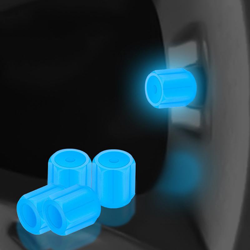 Product Introduction of 4pcs Universal Fluorescent Luminous Tire Valve Stem Covers Car Tire Valve Cap Green /Yellow/Blue/Red Fluorescent Powder 31