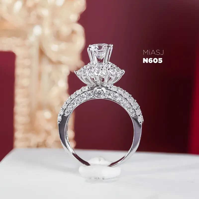 N605 - Nhẫn bạc Ý S925 nữ  đính đá hột cao cấp MiASJ | MiASJ Mi.A Trang sức bạc nhẫn  bạc 2