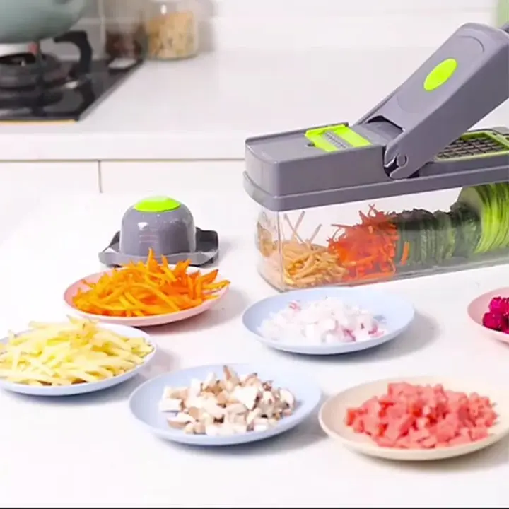 Bộ Dụng Cụ Nạo Rau Củ Quả Đa Năng 14 IN 1 Tiện Dụng, Dụng Cụ Thái Lát Rau củ Kèm Hộp Và Nắp Siêu Tiện Lợi 4