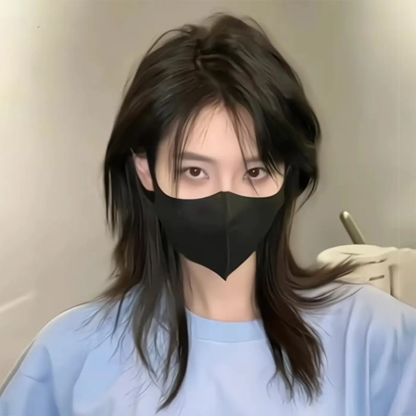 Wolf Tail Fake Hair Unisex Short Hair Japanese Fashion Mullet Head Daily Photo Fluffy and Natural Full Head Set