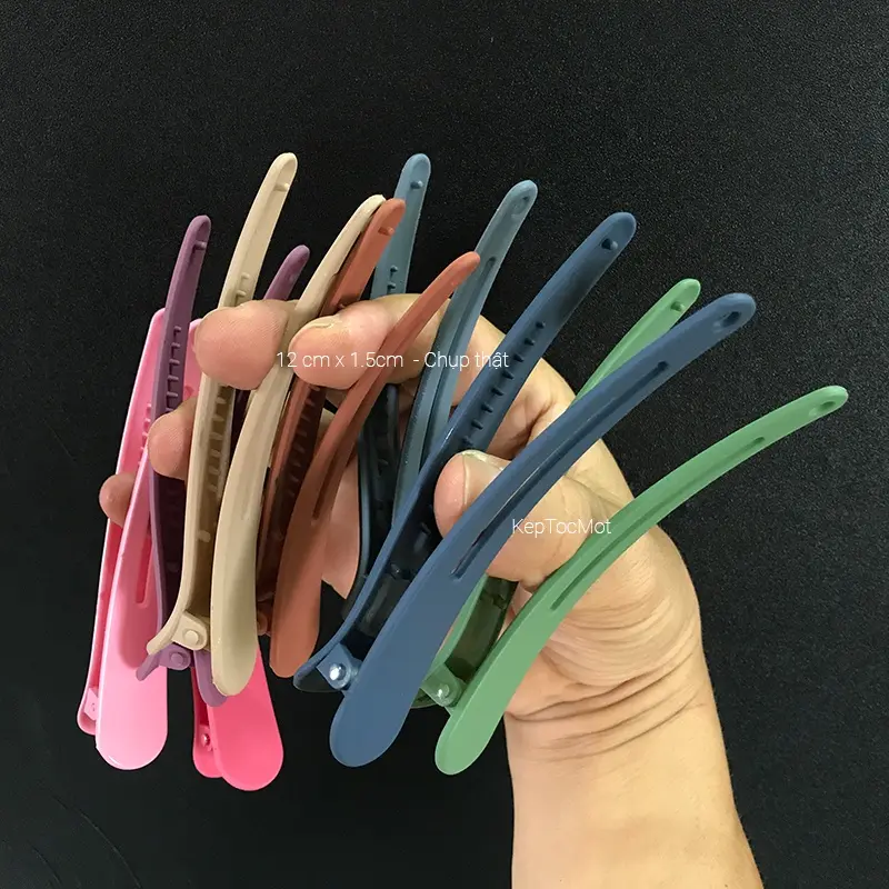 Kẹp cố định làm tóc, kẹp tóc mỏ vịt lớn 12cm, kẹp cố định tóc mái trang điểm KT112