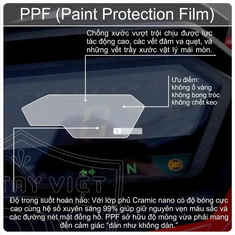 Miếng dán Winner X PPF bảo vệ chống trầy xước màn hình Honda Winner x 2