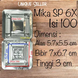 Mika 6X isi 100 pcs Uk 7x6.7x3 cm / Tray Mika Kue Jentik Manis Bika Ambon Putu Ayu Puding Mini 6X SP
