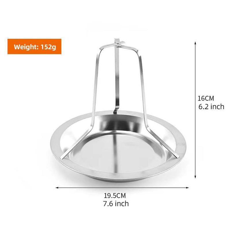Portable Stainless Steel Grilled Chicken Plate, Removable Creative Turkey Rack, Multifunctional Outdoor Camping BBQ Grill Dish, BBQ Accessories 1