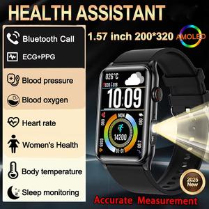 2025 For XIAOM Smart Watch Women 5.4 Bluetooth call watch built-in flashlight sports and fitness functions health monitoring female smartwatch
