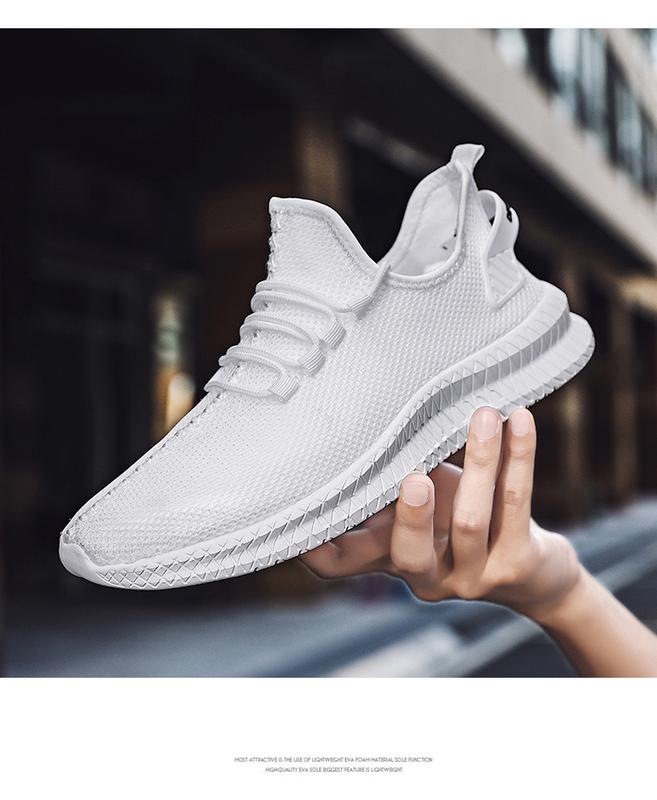 Product Introduction of Summer men's sports shoes breathable white men's sports shoes fashion light black walking. 57