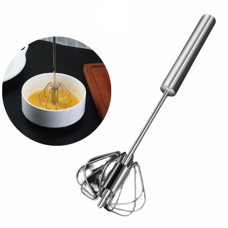 Dụng cụ đánh trứng bán tự động, cây đánh trứng cầm tay chất liệu inox cao cấp không gỉ 304, dụng cụ đánh trứng nhà bếp