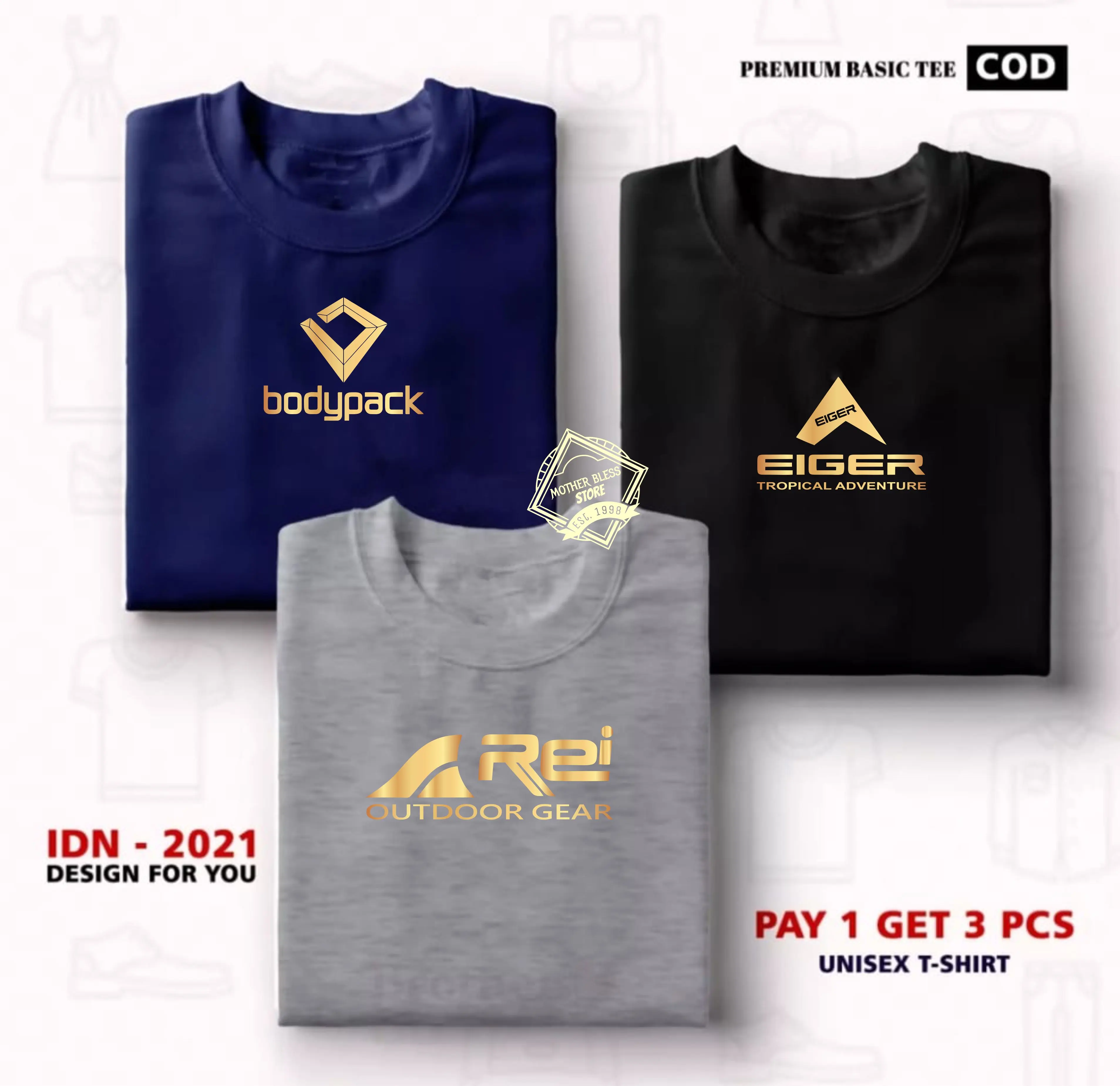BUY 1 OR 3 PCS (PROMO COD) INDATU CLOTH - Distr Tshirt Pria - Distro100% Catoon Combed 30S -  - Kaos 3D - Kaos Animasi - Kaos Print - GOLD ADVENTURE1 Dewasa Nyaman Remaja Army Branded Casual Keren  Simple Tebal Variasi Katun Mustard Baju Cowok