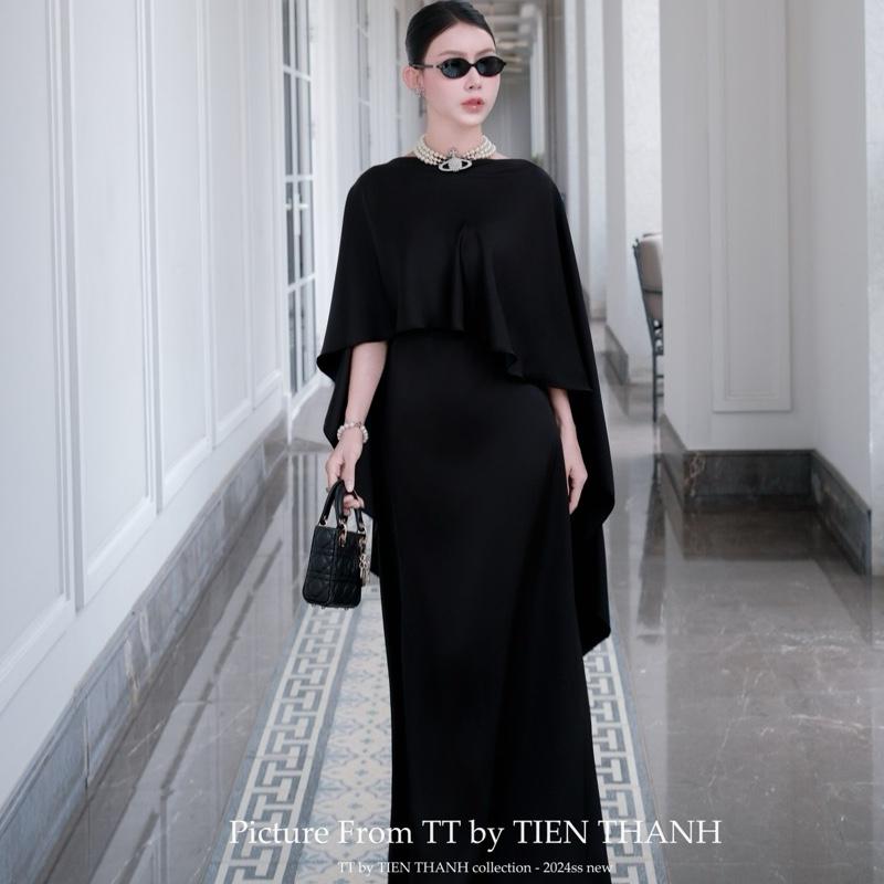 Bộ đồ “MIA” by TIENTHANH - đơn giản - Màu trắng/đen/- Chất liệu lụa Hàn Châu - Kích thước S/M/L - Nữ, Women Nữ Top Màu Đen Jacket Umi Áo Tua Rua Sò