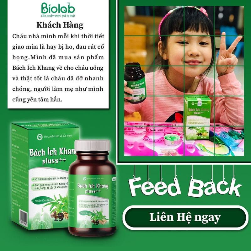 Product Introduction of BÁCH ÍCH KHANG PLUSS++ Biolab (Hộp 30 viên) Hỗ trợ tăng sức đề kháng- Giảm nguy cơ viêm đường hô hấp trên mũi, hầu, họng. [Hàng chính hãng] 2