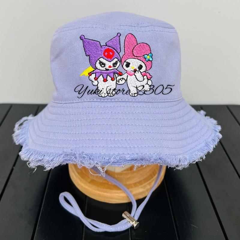 Product Introduction of [3-4tuổi] Nón Bo Vành Tua Thêu KUROMI cute cho bé gái , chất kaki , VĐ 52cm 1