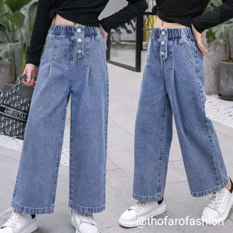Celana Jeans Anak Kids Denim Palazzo Girls Kulot Anak Remaja Perempuan Usia 6- dewasa