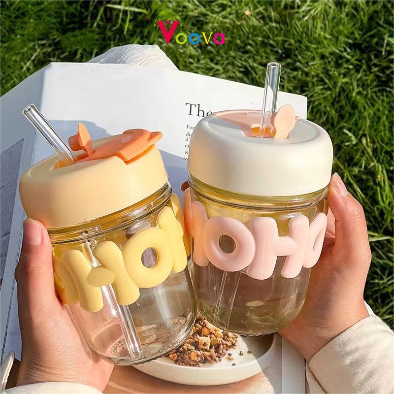Product Introduction of [COD] TUMBLR HOHO/ MUG KACA TEBAL/ MUG AESTHETIC CUTE Water Bottles 2