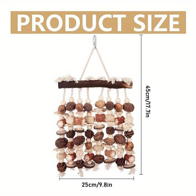 Product Introduction of Natural Wooden Bird Toy for Large Parrots - Promotes Chewing and Tearing for African Greys, Cockatoos, Macaws and More 1