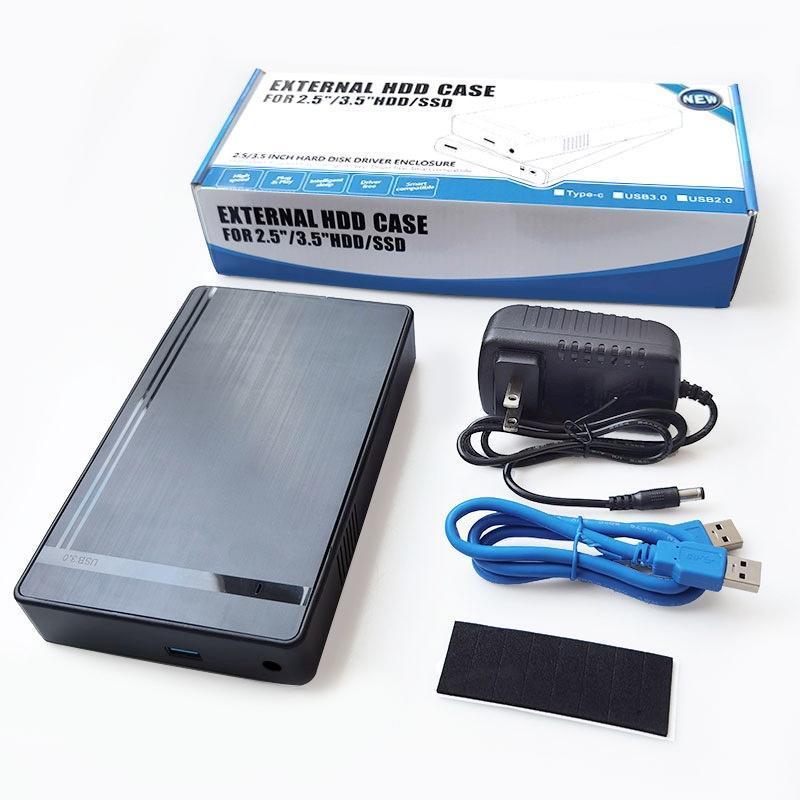 Box ổ cứng 3.5 inch Hộp đựng ổ cứng gắn ngoài có nút nguồn HDD Box 3.0 2.0 3.5" Sata chính hãng ShuoLe Box 3.5 inch túi  & 1