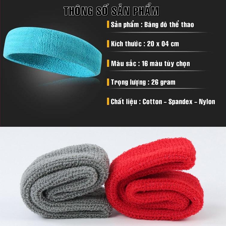 Product Introduction of Băng Đô Thể Thao Thấm Mồ Hôi, HeadBand Nam Nữ Chơi Bóng Rổ Đá Banh Tennis Chạy Bộ Cầu Lông Đạp Xe Tập Gym Bóng Chuyền 1
