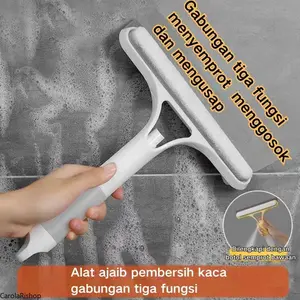 Pembersih Kaca 3in1 – Sikat Silikon Multifungsi dengan Spray Air, AlatBersih Kaca, Sikat Kaca, Squeegee Jendela, Alat Cuci Kaca , Pembersih Kaca Mobil, Sikat Kamar Mandi, Spray Kaca, Cleaning Tool , Alat Bersih Multifungsi