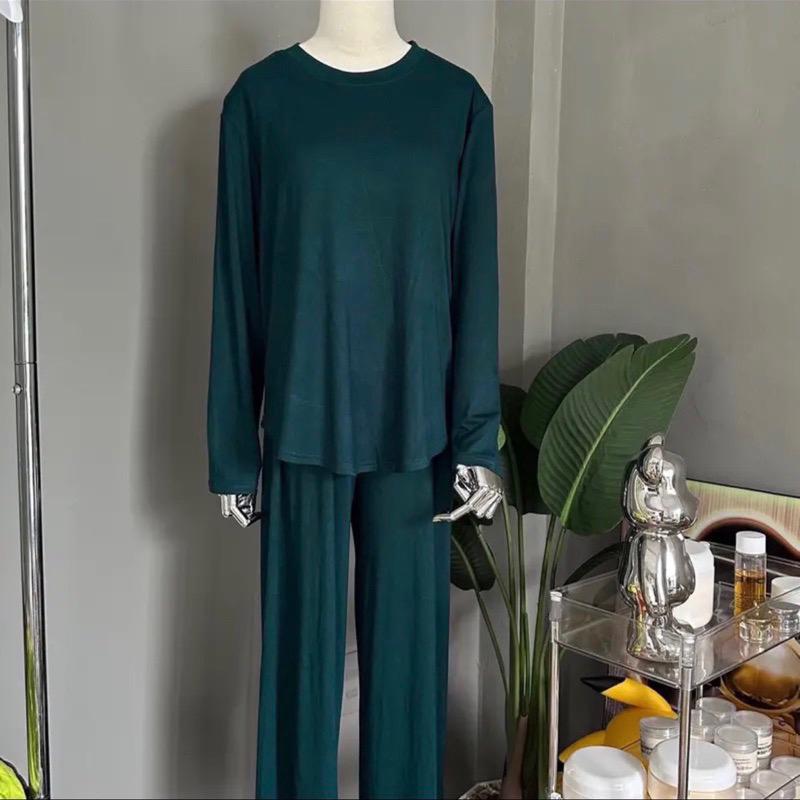 Product Introduction of Bộ Thun Lạnh Vạt Bầu Ống Rộng Tay Dài mặc nhà , ủ Kem , bầu bí , ở cữ Top Nữ Cotton Women 6