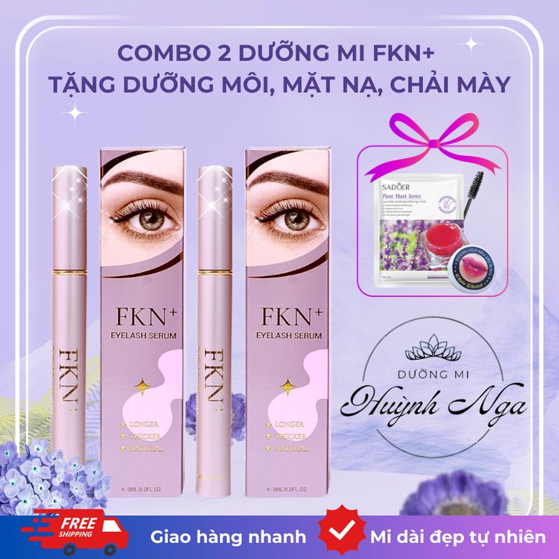 Combo 2 Dưỡng Mi FKN+ phiên bản giới hạn cao cấp Tặng Nạ Dưỡng Môi hỗ trợ cải thiện lông mi mày thưa ngắn dành cho nam và nữ Mỹ Phẩm