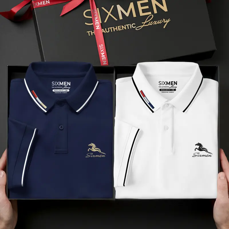 Áo Polo nam cao cấp cổ bẻ [Tặng Hộp Gói Quà Xịn] 11 màu Mã Đáo Thành Công - Polo SIXMEN vải cá sấu cotton CVC Thoáng mát Menswear Ngắn Tay Có Cổ 3