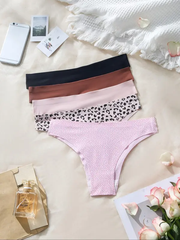 Women's Leopard Print Panty, Soft Comfy Breathable Seamless Knicker for Daily Wear, Underwear for All Seasons 5
