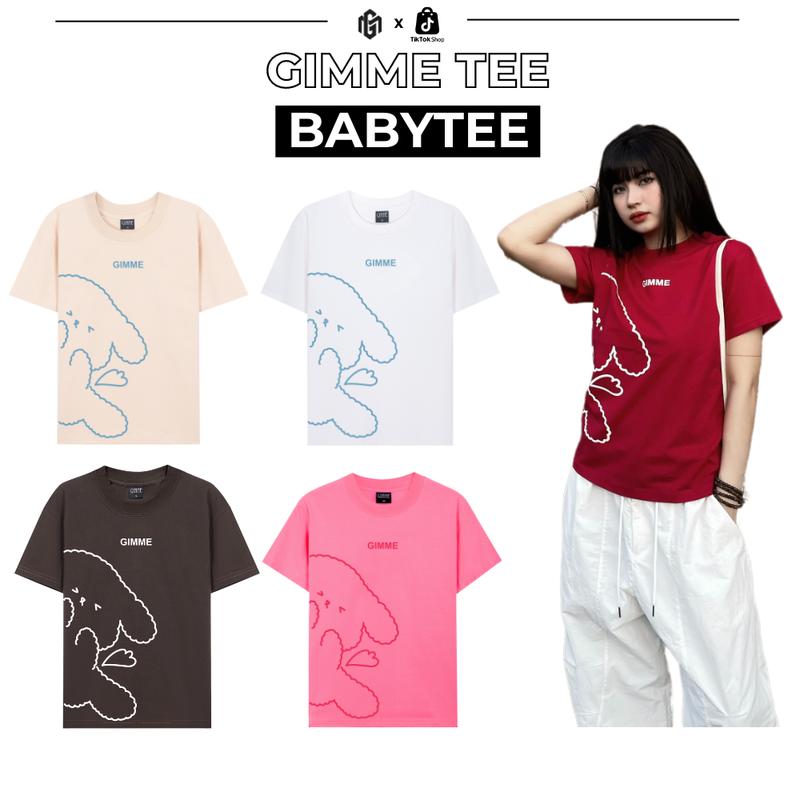 Áo Babytee Gimme - Form Nữ - Hình In Nổi Gấu Basic - Cotton 250gsm 2 Chiều
