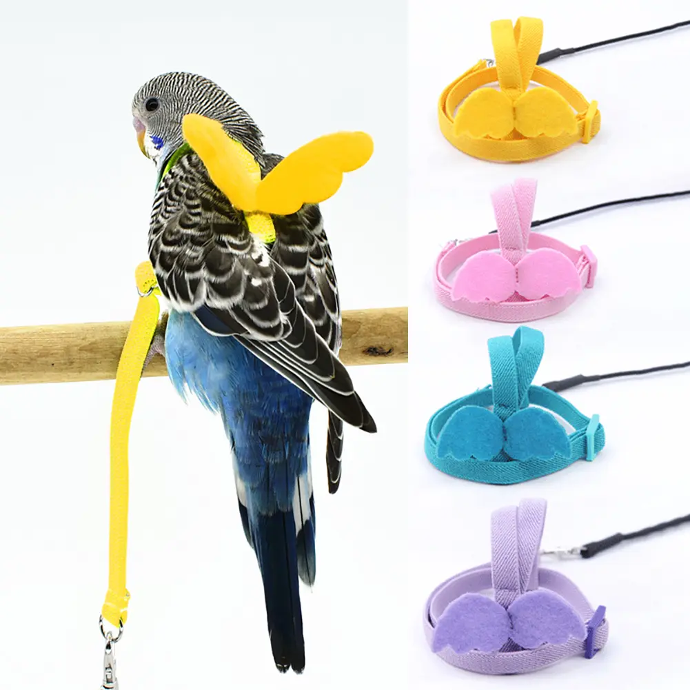 Adjustable Pet Parrot Harness Leash Anti-Bite Outdoor Flying Training Rope for Small Medium Parrot Macaw Cockatiel Budgie Strap Bird Supplies #436693