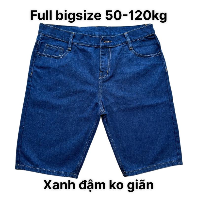 M11 Quần short jean nam không giãn FULL BIGSIZE TỪ 50-130KG (quần bò), màu xanh đậm, form ống đứng, Menswear Pants Có Túi Cotton Ong