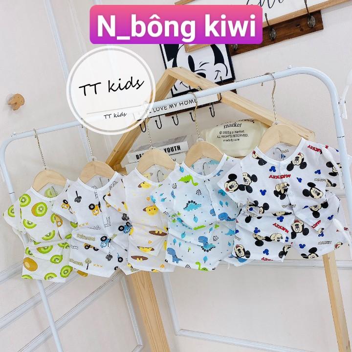 combo 5 bộ  áo+quần   ngắn bông kiwi chất cotton 100% siêu mềm mát cho bé sơ sanh tới 13 ký 