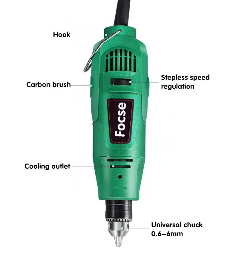 Product Introduction of Mesin Ukiran Elektrik, Dremel, Gerudi Mini Kuasa 260W, Kelajuan Putar 5000 ~ 31000 / min, Alat Putar, Pen Ukiran, Aksesori Mesin Pengisar 24
