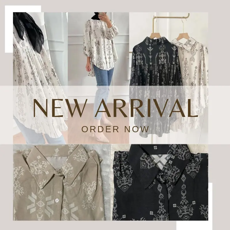 Kemeja blouse plisket motif etnik Airflow Wanita 4