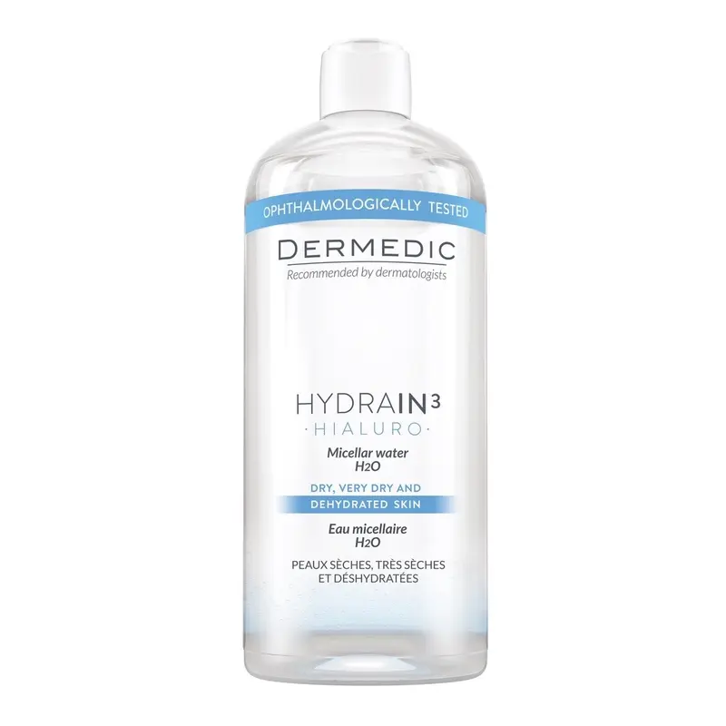 Nước tẩy trang Dermedic Hydrain 3 Hyaluro Micellar Water H2O 500ml 1