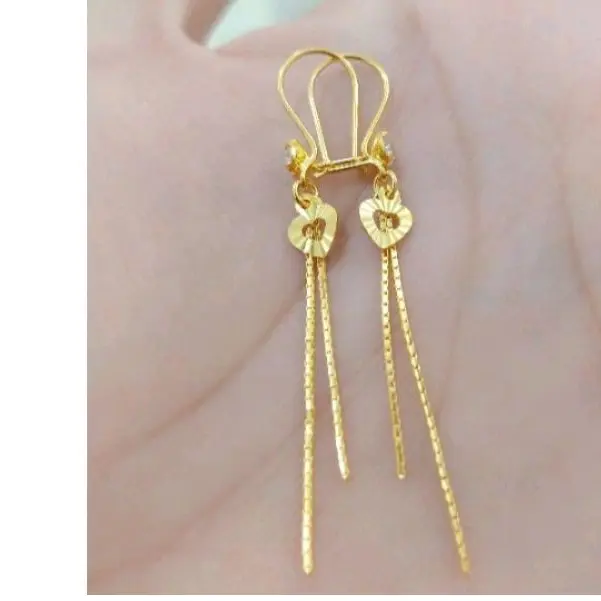 Anting Desy Jurai Titanium Gold Motif Mata Satu Love Terbaru Anti Karat Perhiasan Wanita. Emas